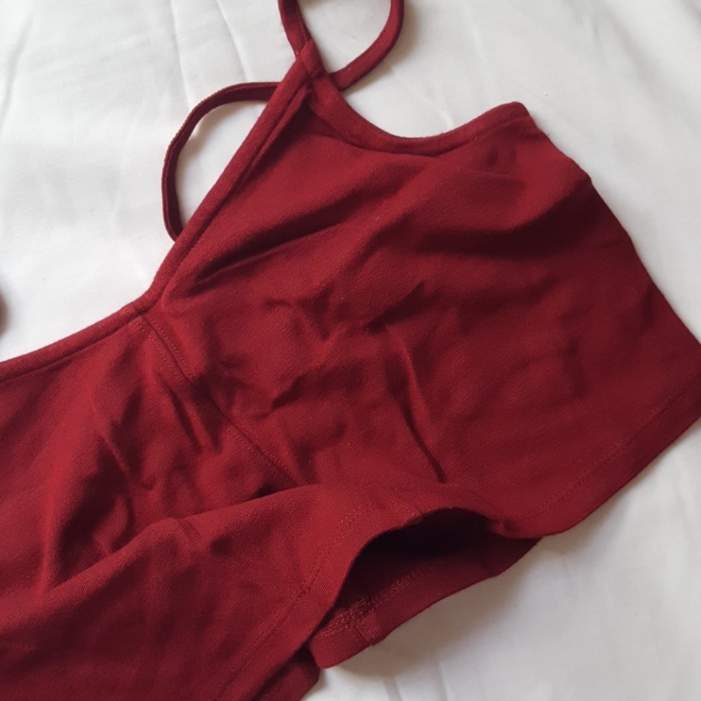 TOPSHOP RED CROP TOP